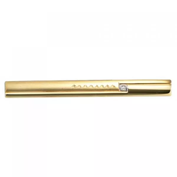 Krawattenschieber 333 Gold Gelbgold bicolor teil matt 1 Zirkonia