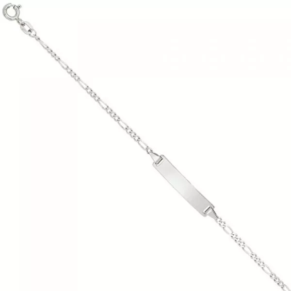 Schildband 925 Sterling Silber rhodiniert 16 cm Gravur ID Armband Federring