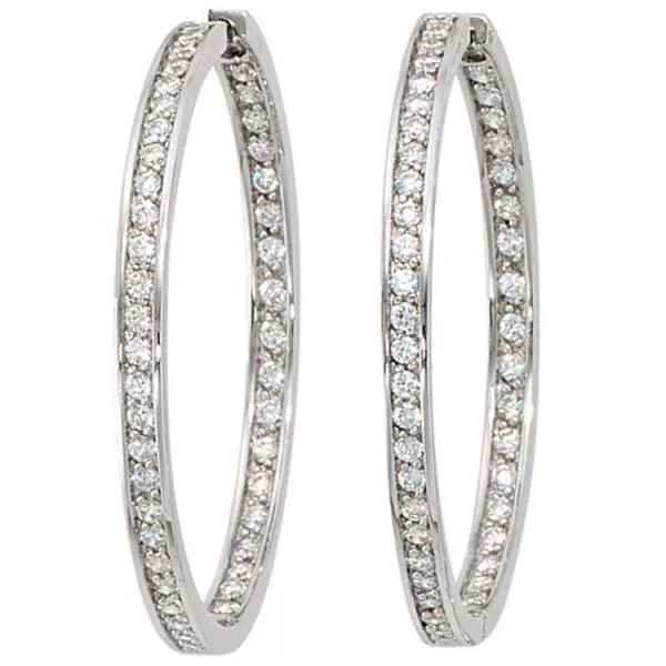 Creolen aus 925 Silber mit Zirkonia 38,5 mm Ohrringe