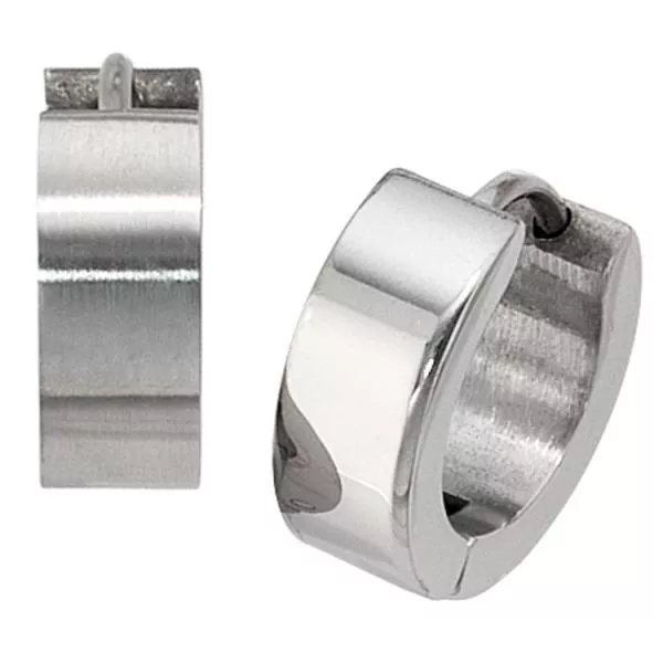 Creolen rund aus Edelstahl mattiert Edelstahlcreolen