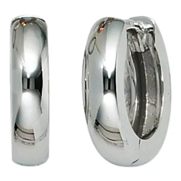 Creolen rund aus 585 Gold Weißgold Ohrringe