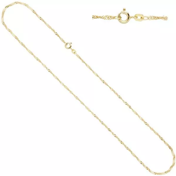 Singapurkette 333 Gelbgold 1,8 mm 45 cm Gold Kette Goldkette Federring