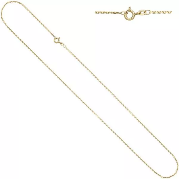 60 cm lange Ankerkette aus 585 Gelbgold, diamantiert