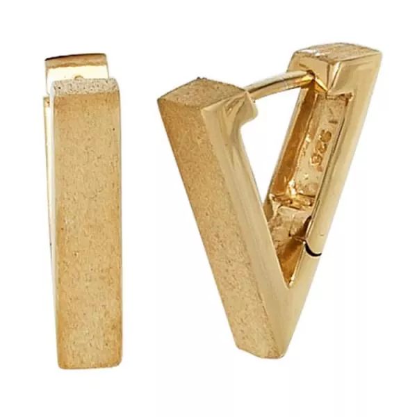 Creolen aus Silber vergoldet eismatt Ohrringe