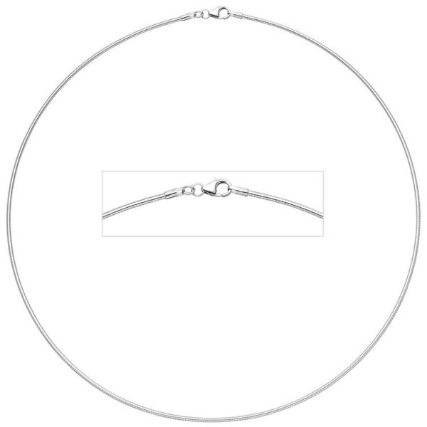 Halsreif 925 Sterling Silber rhodiniert 1,5 mm 50 cm Karabiner