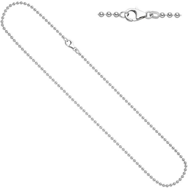 Kugelkette 925 Sterling Silber rhodiniert 2,5 mm 60 cm Halskette