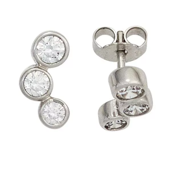 Ohrstecker aus 375 Weißgold mit Zirkonia