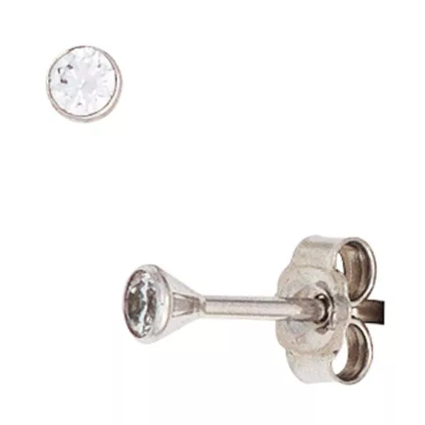 Ohrstecker aus 333 Weißgold, Zirkonia