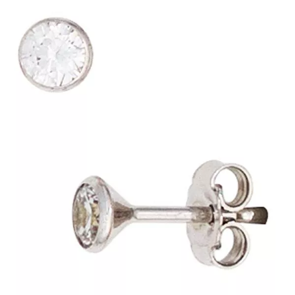 Ohrstecker 333 Weißgold und Zirkonia