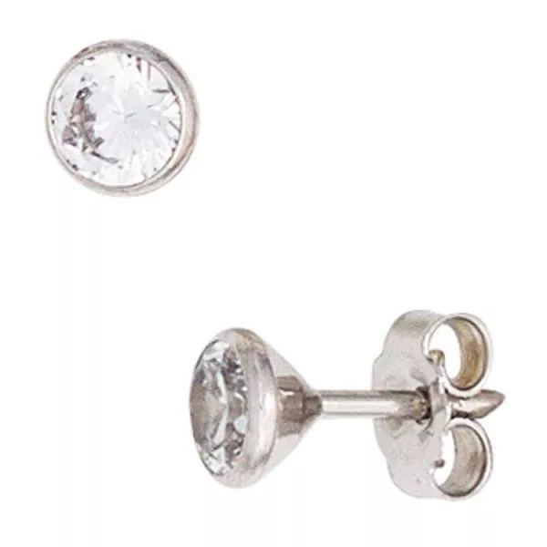 Ohrstecker aus 333 Weißgold mit Zirkonia