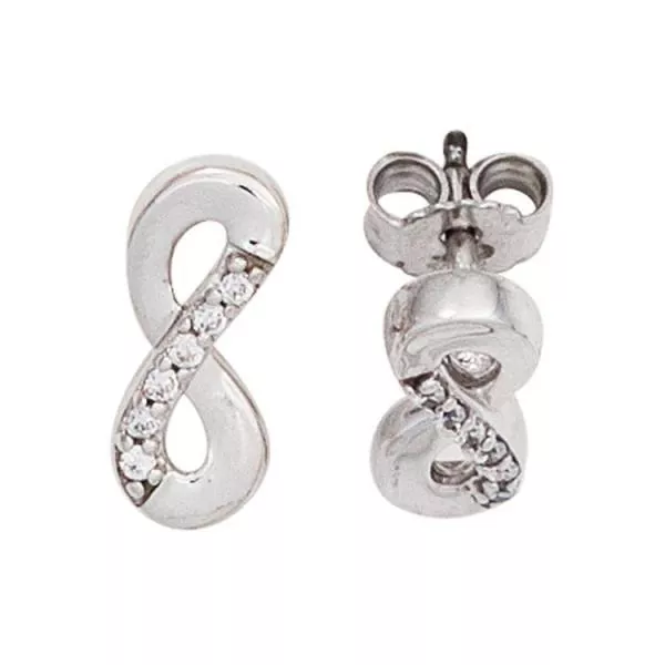 Ohrstecker aus 333 Weißgold mit 12 Zirkonia