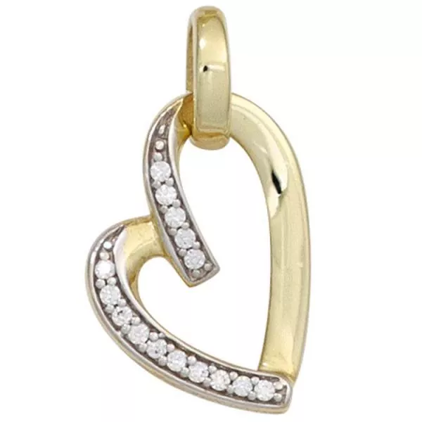 Herz-Anhänger aus 333 Gold mit Zirkonia