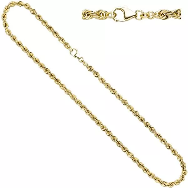 45 cm lange Kordelkette aus Gelbgold