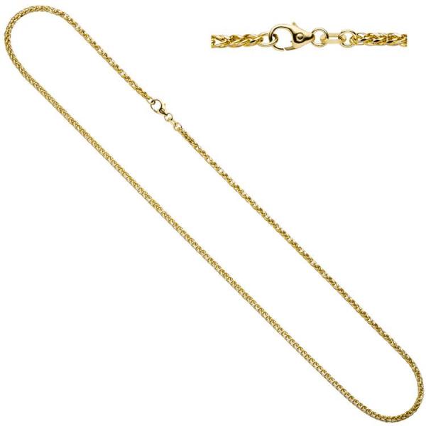 Zopfkette 585 Gelbgold Weißgold kombiniert 45 cm - 1,9 mm Halskette