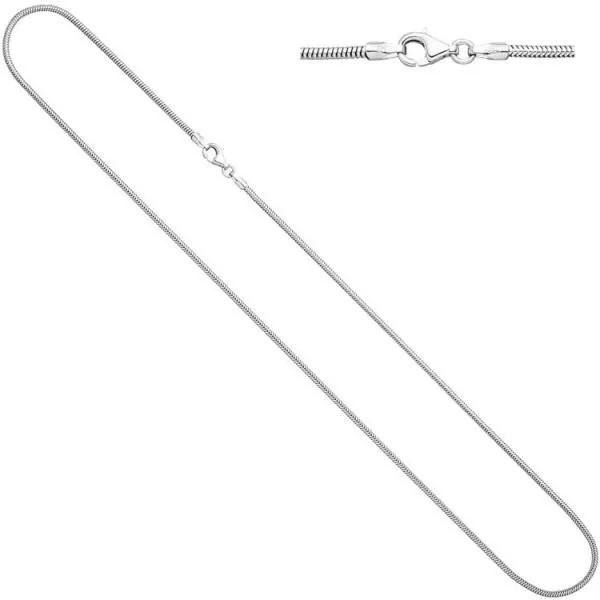 Schlangenkette aus 585 Weißgold, 50 cm