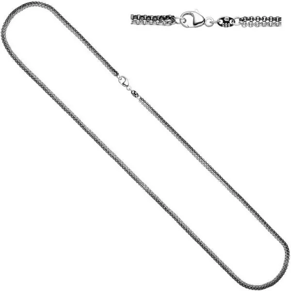 Erbskette 2-reihig aus 585 Weißgold 45 cm - 2,7 mm Halskette Karabiner