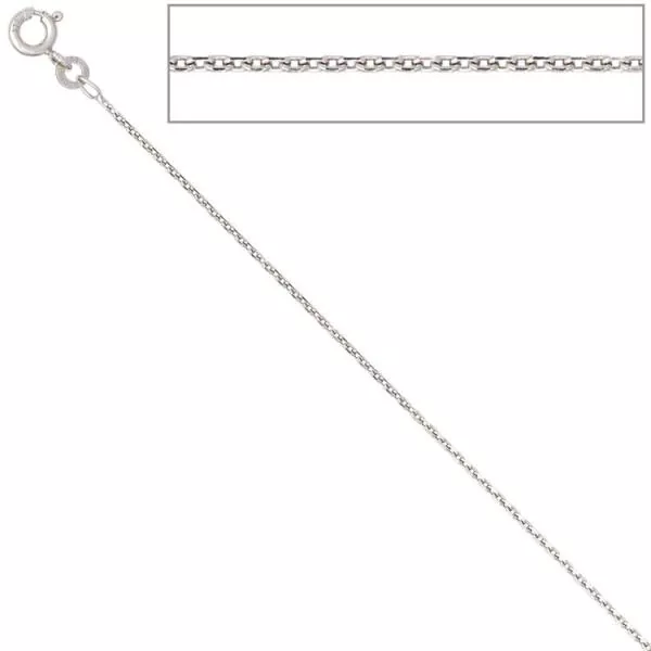 Ankerkette 333 Weißgold 1,3 mm 36 cm Gold Kette Halskette Federring