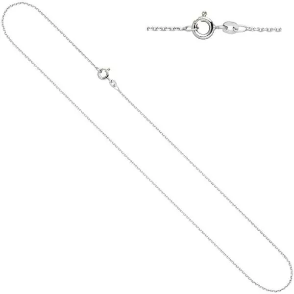 42 cm lange Ankerkette aus 333 Weißgold, 1,3 mm stark