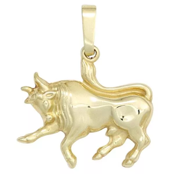 Sternzeichen-Anhänger aus 333 Gelbgold Stier