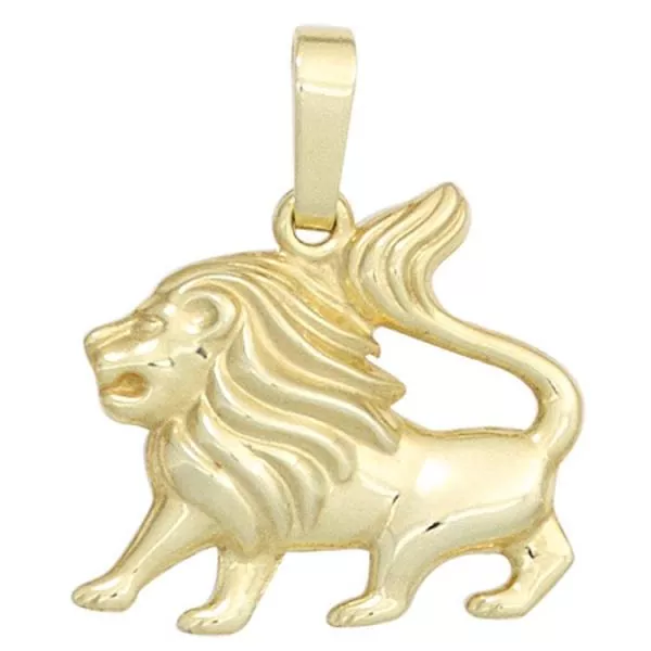 Sternzeichen-Anhänger aus 333 Gelbgold Löwe