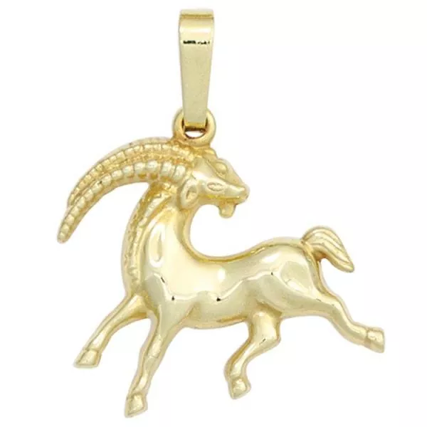 Sternzeichen-Anhänger aus 333 Gelbgold Steinbock