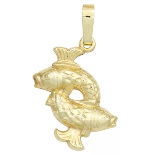 Sternzeichen-Anhänger aus 333 Gelbgold Fische