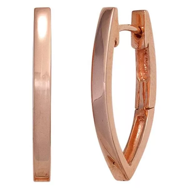 Creolen aus 925 Silber rotvergoldet, oval