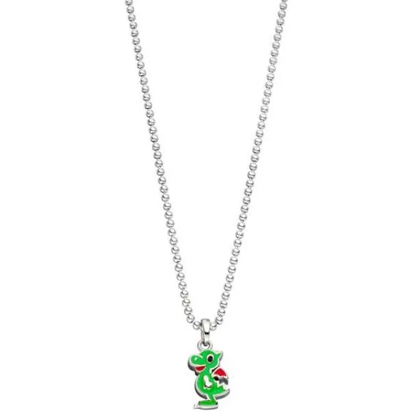 Kinder Anhänger Drache 925 Sterling Silber grün rot lackiert
