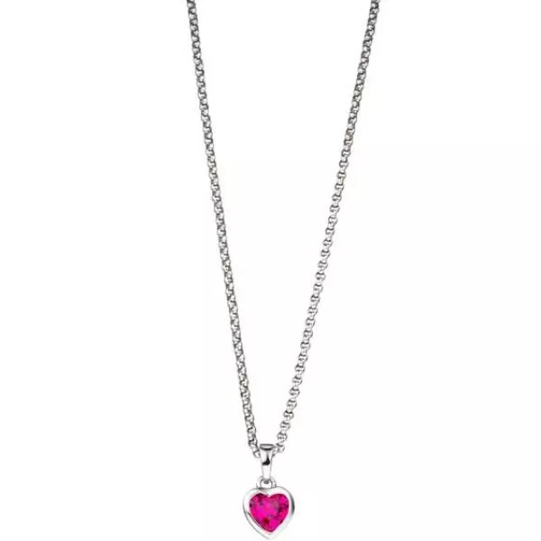 Kinder Anhänger Herz 925 Silber 1 Zirkonia pink Herzanhänger
