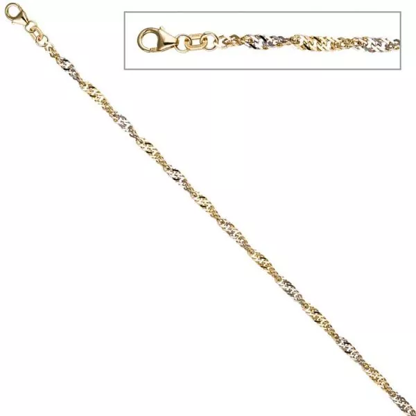 Fußkettchen Fußkette 925 Sterling Silber gold vergoldet 2,9 mm 25 cm Karabiner