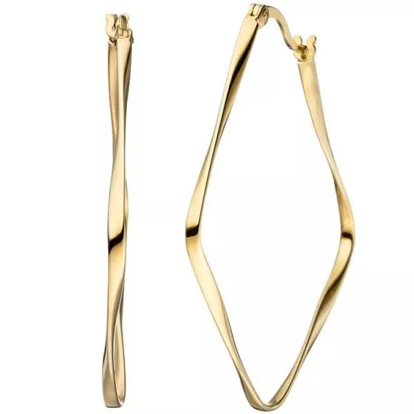 Creolen 925 Sterling Silber gold vergoldet 43 mm Ohrringe