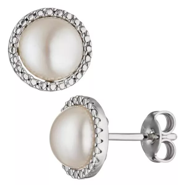 Ohrstecker 333 Gold Weißgold 2 Süßwasserperlen Perlen Ohrringe