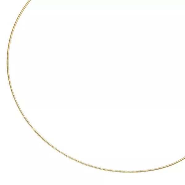 Halsreif 925 Sterling Silber gold vergoldet 1,1 mm 45 cm Kette Halskette