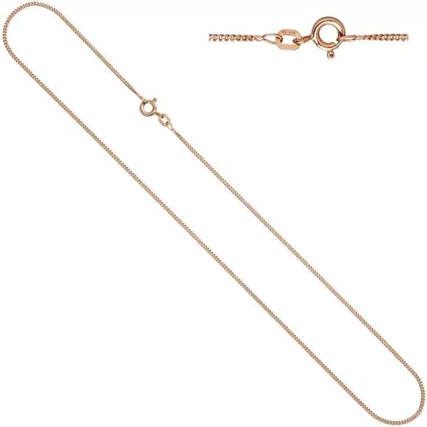 Panzerkette 925 Sterling Silber Rotgold vergoldet 1,3 mm 45 cm