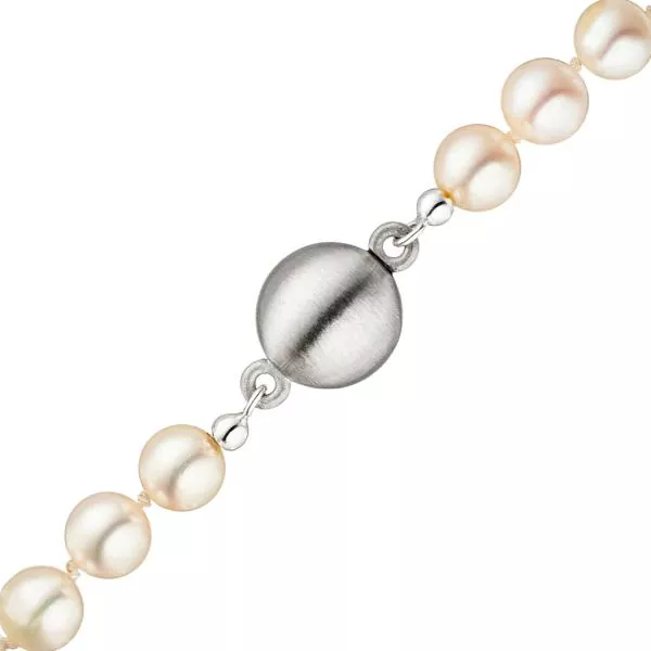 Magnet-Schließe 925 Sterling Silber matt mattiert Verschluss für Perlenketten