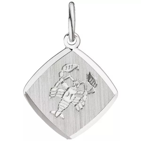 Anhänger Sternzeichen Krebs aus 925 Sterling Silber teilmattiert