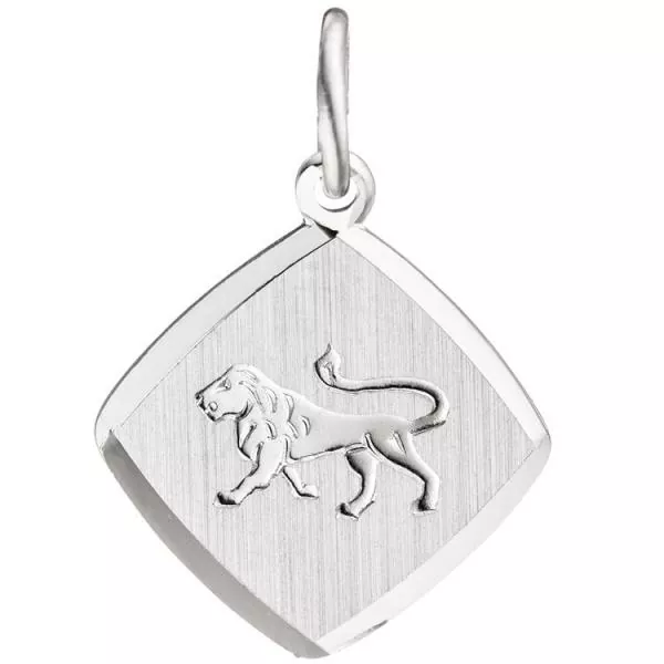 Anhänger Sternzeichen Löwe aus 925 Sterling Silber teilmattiert