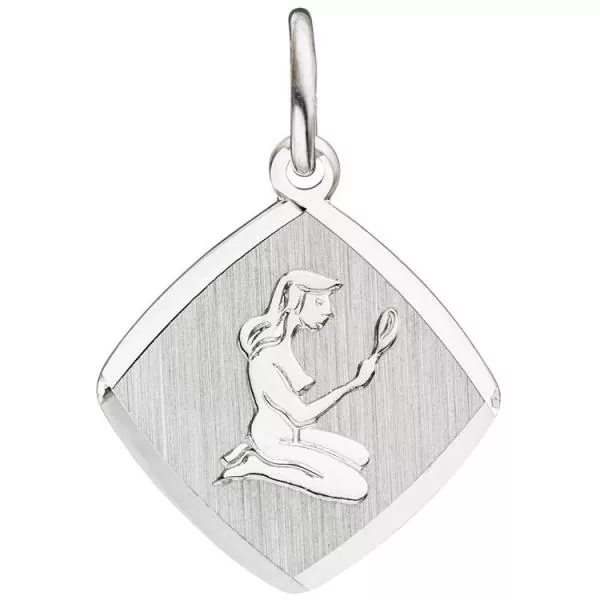 Anhänger Sternzeichen Jungfrau aus 925 Sterling Silber matt