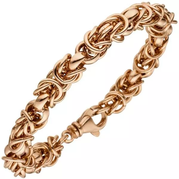 20 cm langes Armband aus 925 Silber, Rotgold vergoldet