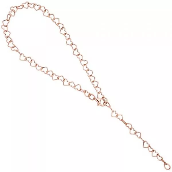 Fußkettchen Fußkette 925 Silber rotgold vergoldet 27 cm variabel verkürzbar