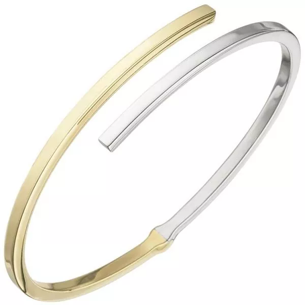 Ovaler Armreif aus 925 Silber bicolor vergoldet