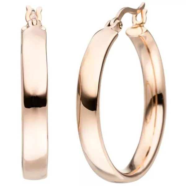 Creolen aus Silber Rotgold vergoldet 25,2 mm