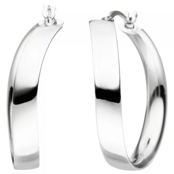 geschwungene Creolen aus 925 Silber