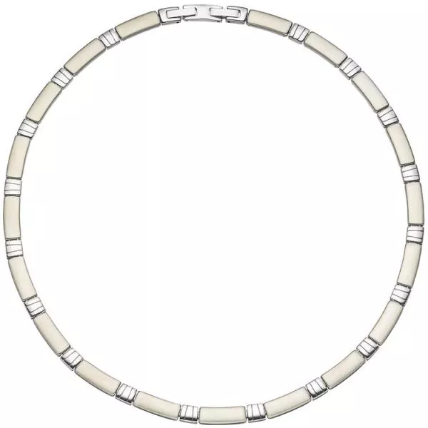 47 cm langes Collier aus Edelstahl teil matt