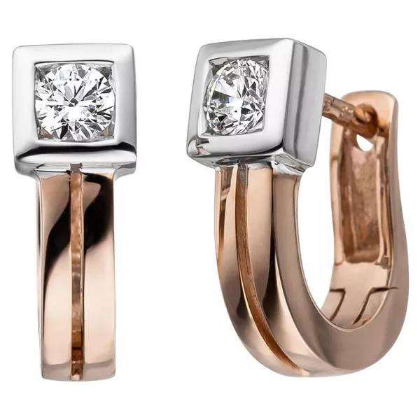 Creolen aus 375 Rotgold mit 2 Zirkonia