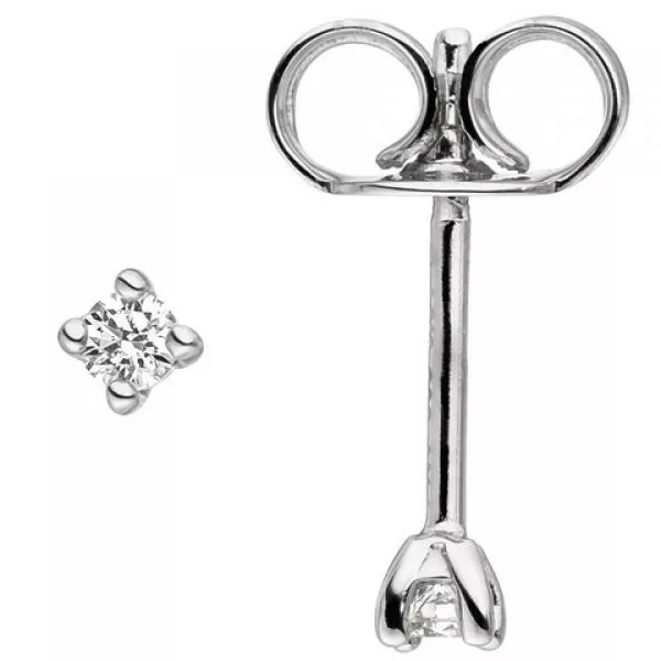 Ohrstecker aus 585 Weißgold mit 2 Diamanten