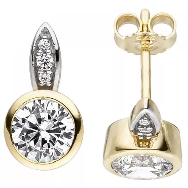 Ohrstecker aus 375 Gelbgold mit 8 Zirkonia