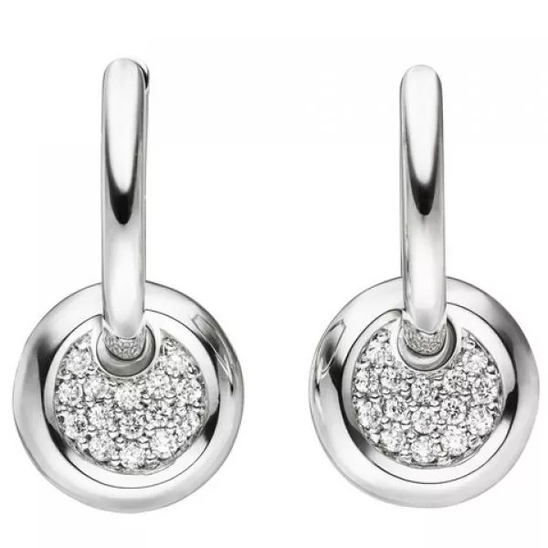 Creolen aus 585 Weißgold mit 30 Diamanten