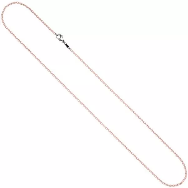 Rundankerkette Edelstahl rosa lackiert 50 cm Kette Halskette Karabiner