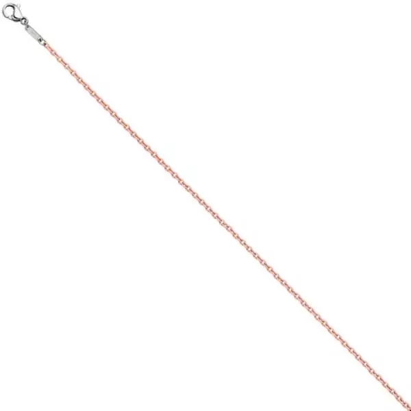 Rundankerkette Edelstahl rosa lackiert 50 cm Kette Halskette Karabiner